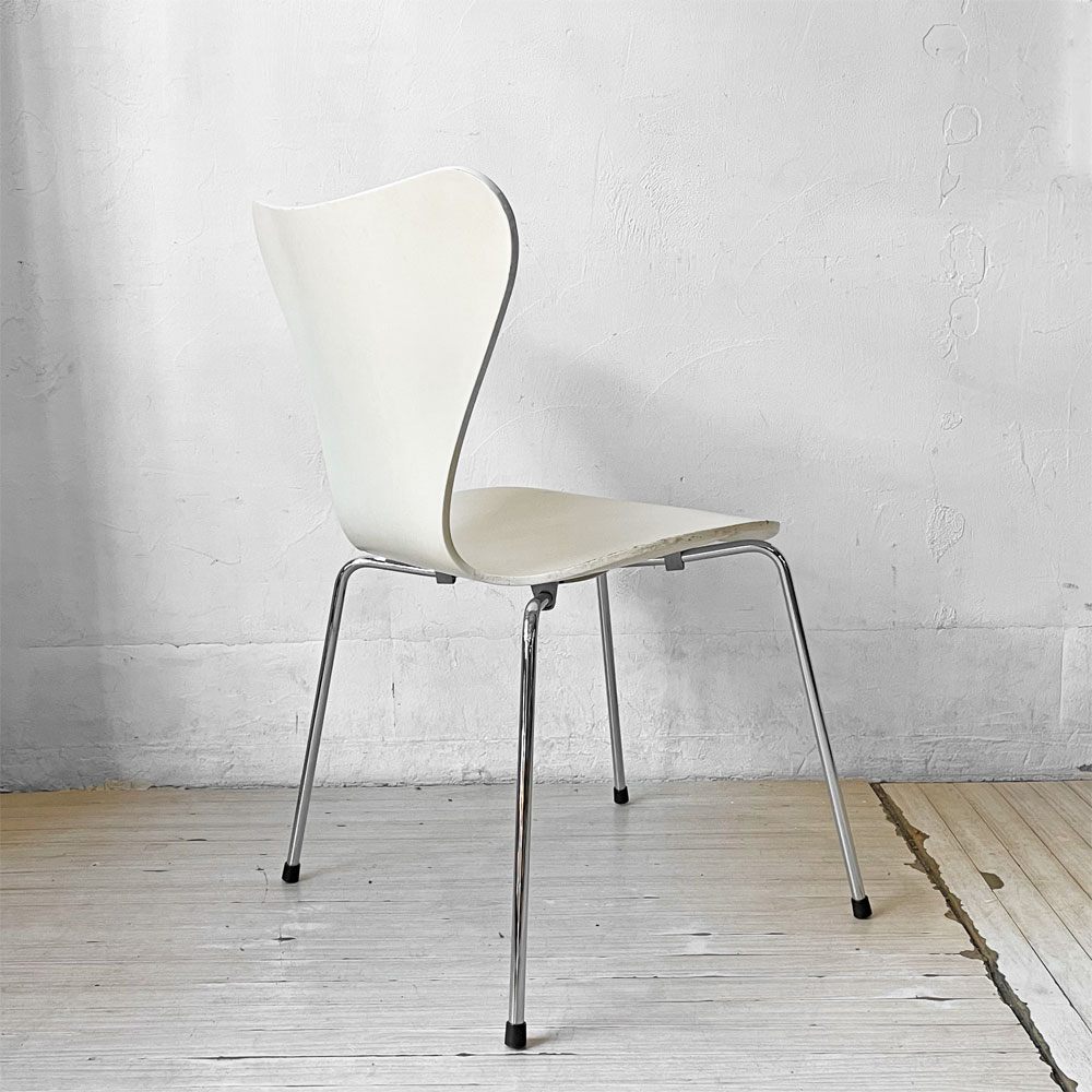 フリッツハンセン Fritz Hansen セブンチェア ラッカー ホワイト スタッキング アルネ・ヤコブセン デンマーク 北欧家具 A ★