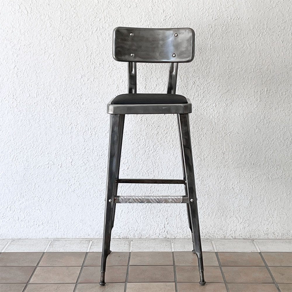 ダルトン DULTON スタンダードバーチェア Standard bar chair RAW スチール×ビニールレザー USビンテージスタイル 定価34,100円 A ◇