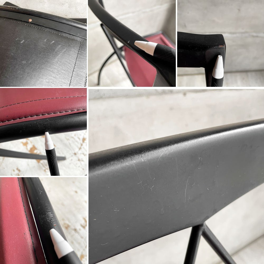 カッテラン Cattelan Italia ベラ BELLA フォールディングチェア スチール×レザー レッド ポストモダンデザイン ♪