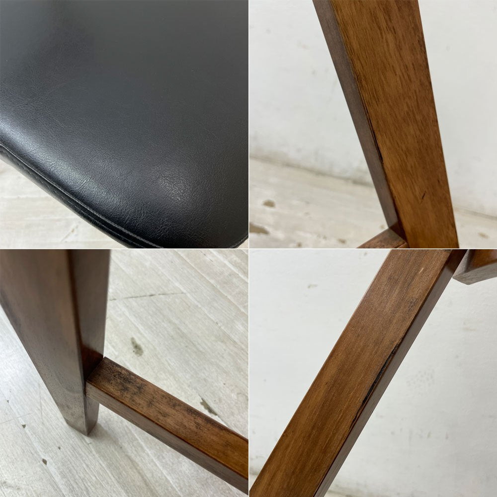 ジャーナルスタンダードファニチャー j.s.F シノン CHINON CHAIR ダイニングチェア PVCレザーシート  ラバーウッド材 ブラック A ●
