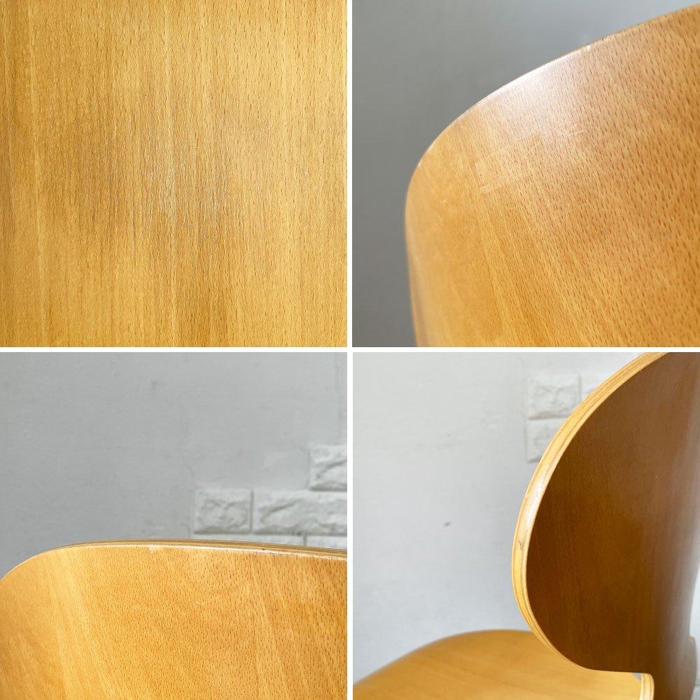 フリッツハンセン Fritz Hansen 3101 アリンコチェア アントチェア 4本脚 ナチュラルビーチ ラッカー仕上げ フェルトグライズ アルネ・ヤコブセン B ◎