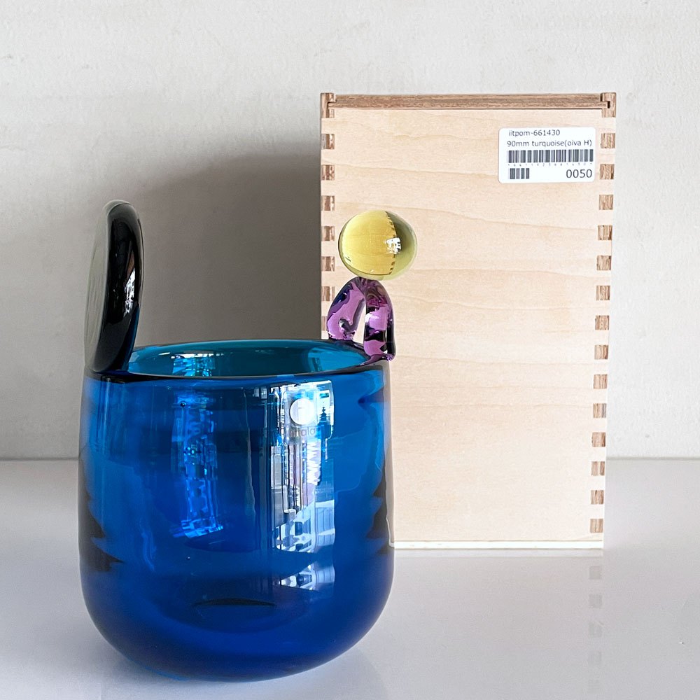 イッタラ iittala ポムポムベース Pampula Vase 90mm F型 ターコイズ scope別注 50/240 2018年限定 オイバ・トイッカ Oiva Toikka 箱付 北欧雑貨 希少 ■
