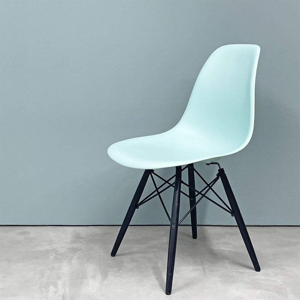 ハーマンミラー HermanMiller サイドシェルチェア ドゥエルレッグ DSW アクアスカイ × エボニー ポリプロピレン製 イームズ ミッドセンチュリー A ◎