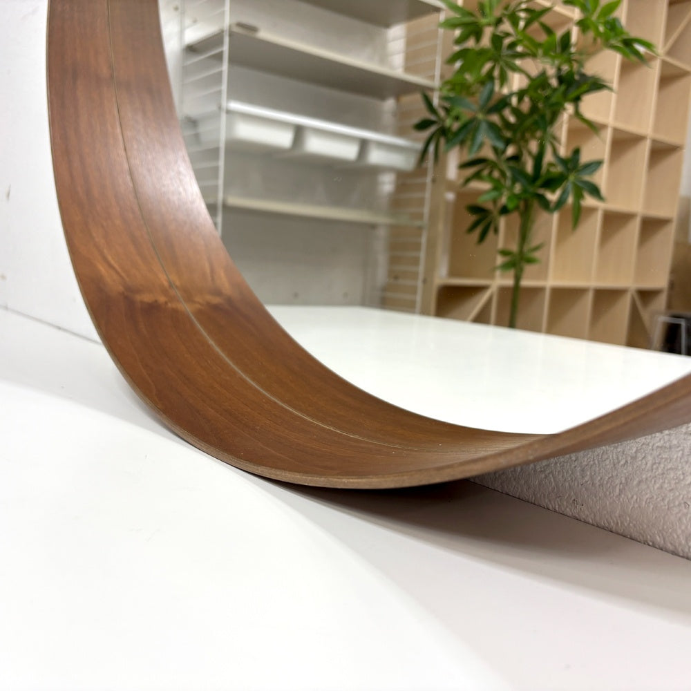 イケア IKEA ストックホルム STOCKHOLM ウォールミラー ウォールナット材突板 Φ60cm 壁掛け鏡 オーラ・ヴィルボルグ Ola Wihlborg ラウンド 正円形 シンプル ミニマル モダン ●
