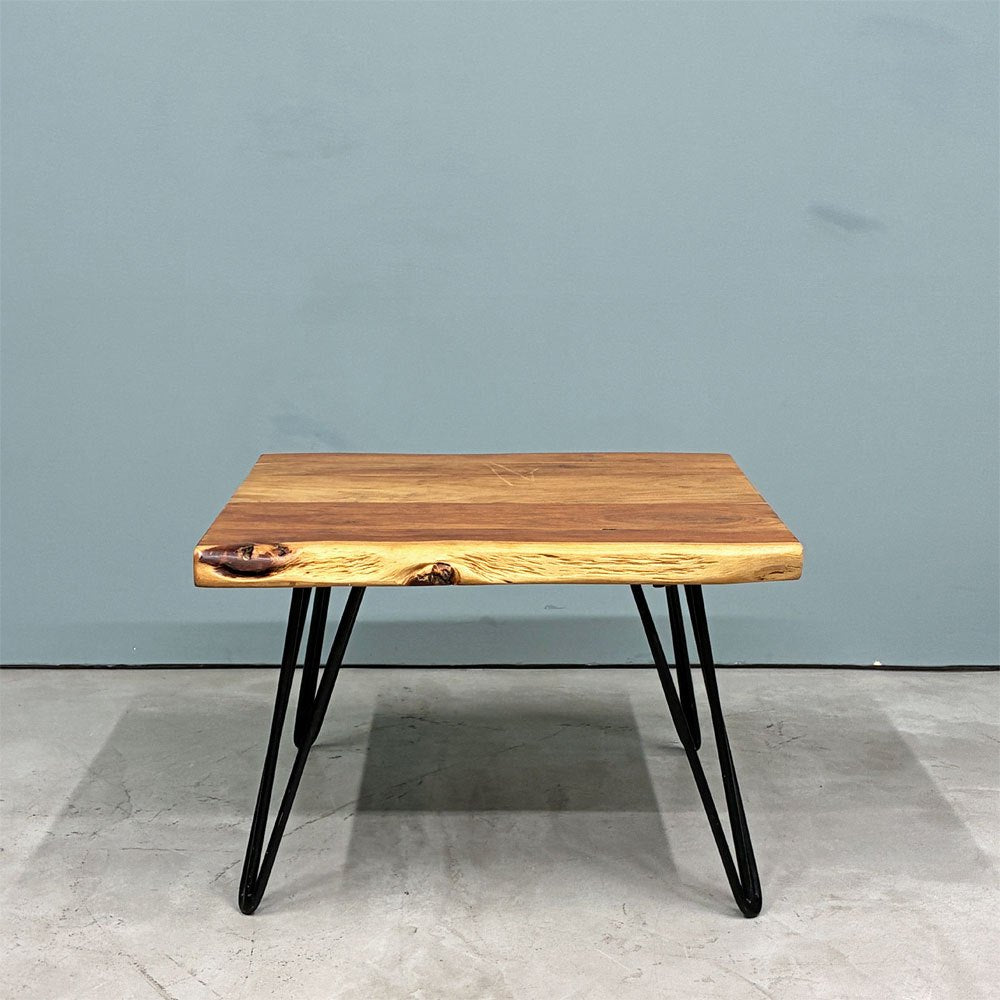 クラフト家具 Craft furniture 無垢材天板 ローテーブル ヘアピンレッグ 耳付き オーダーメイド ◎