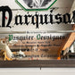 マルキザ marquisat フランスワインメーカー ワインパブミラー ウォールミラー 壁掛け鏡 ウッドフレーム ビンテージ ■