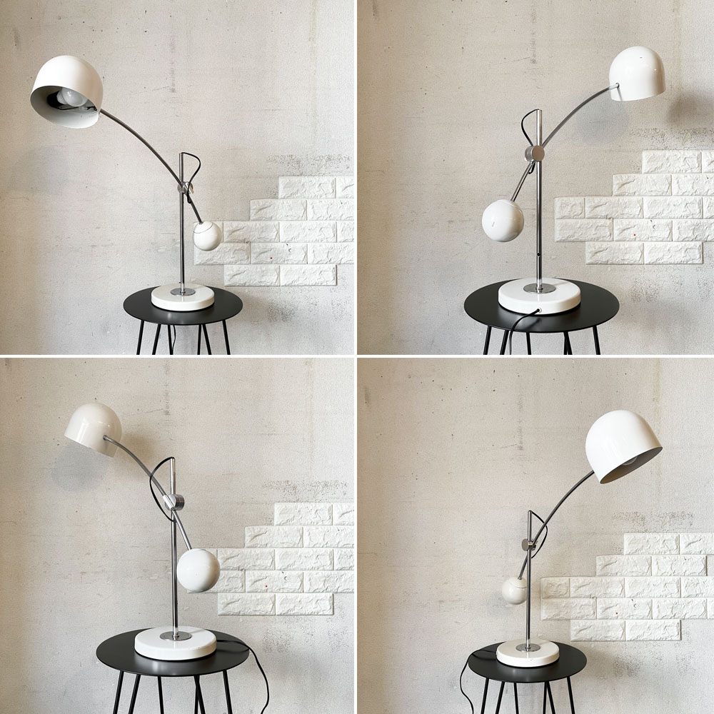 USビンテージ Vintage カウンターウェイト デスクライト タスクライト スチール製 ホワイト 高さ＆角度調整可 ミッドセンチュリーデザイン ◎