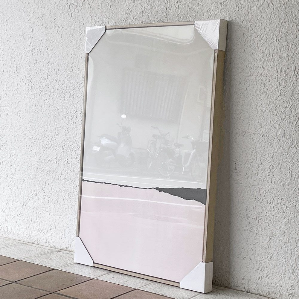 Kave Home Wrigley pink picture キャンバスプリント アートパネル  60×90cm インテリア アートポスター ディスプレイ 抽象 北欧モダンスタイル スペイン 額装品 ◇