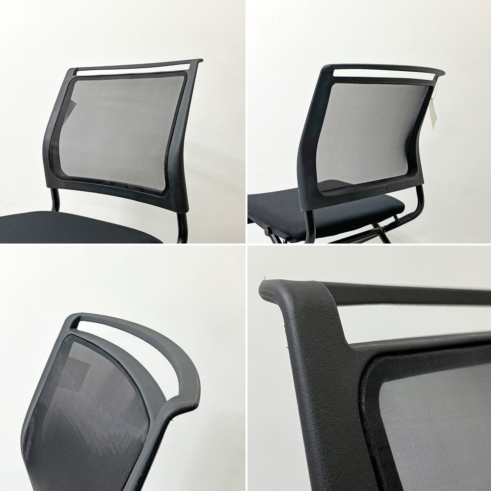 アイデン AiDen A02-C ネスティングチェア スタッキングチェア オフィスチェア メッシュ スチール キャスター 関家具 ●