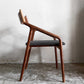 宮崎椅子製作所 ペペチェア PEPE side chair 背無垢タイプ ウォールナット ファブリックシート グレー系 フィンガージョイント 村澤一晃 A ■