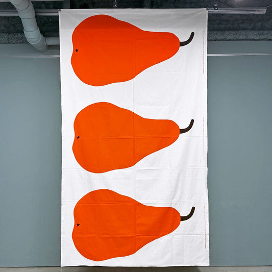 マリメッコ Marimekko パーリナ paaryna マイヤ・イソラ Maija Isola ファブリック オレンジ 洋ナシ 146×254cm ◎
