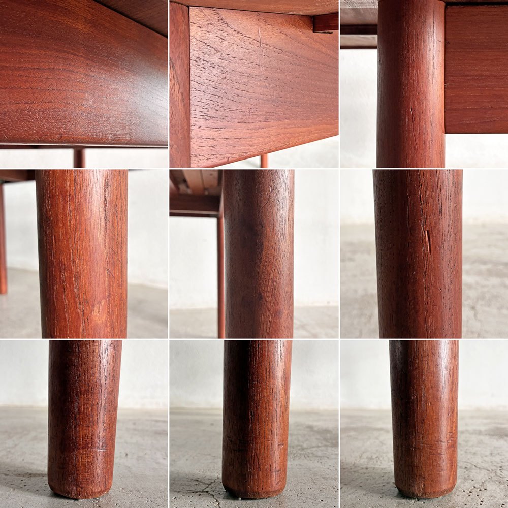 デイルズクラフト Dalescraft チーク材 エクステンション ダイニングテーブル W134/195cm 伸長式 マルコム・デイビッド・ウォーカー UKビンテージ 〓