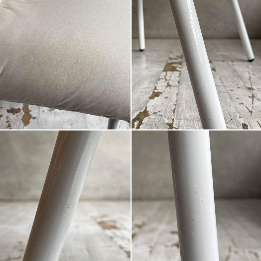リーンロゼ ligneroset ロゼカラン ROSET Calin steel leg ダイニングチェア  ブラック×ホワイト キルティング スチールレッグ パスカル ムールグ フランス A ♪