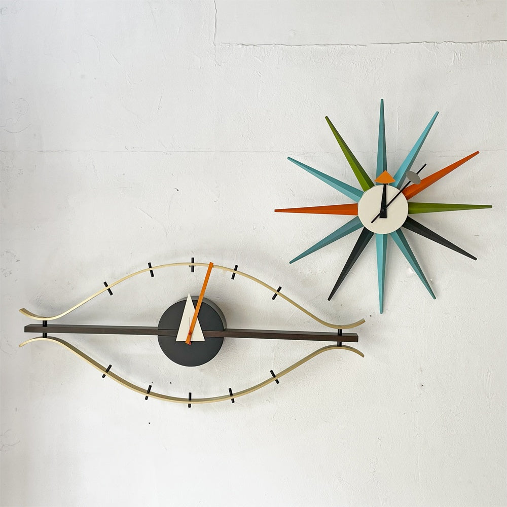 ヴィトラ vitra アイクロック Eye Clock 壁掛け時計 ブラス×ウォールナット ウォールクロック ジョージ・ネルソン 箱付き 新品未使用 ★