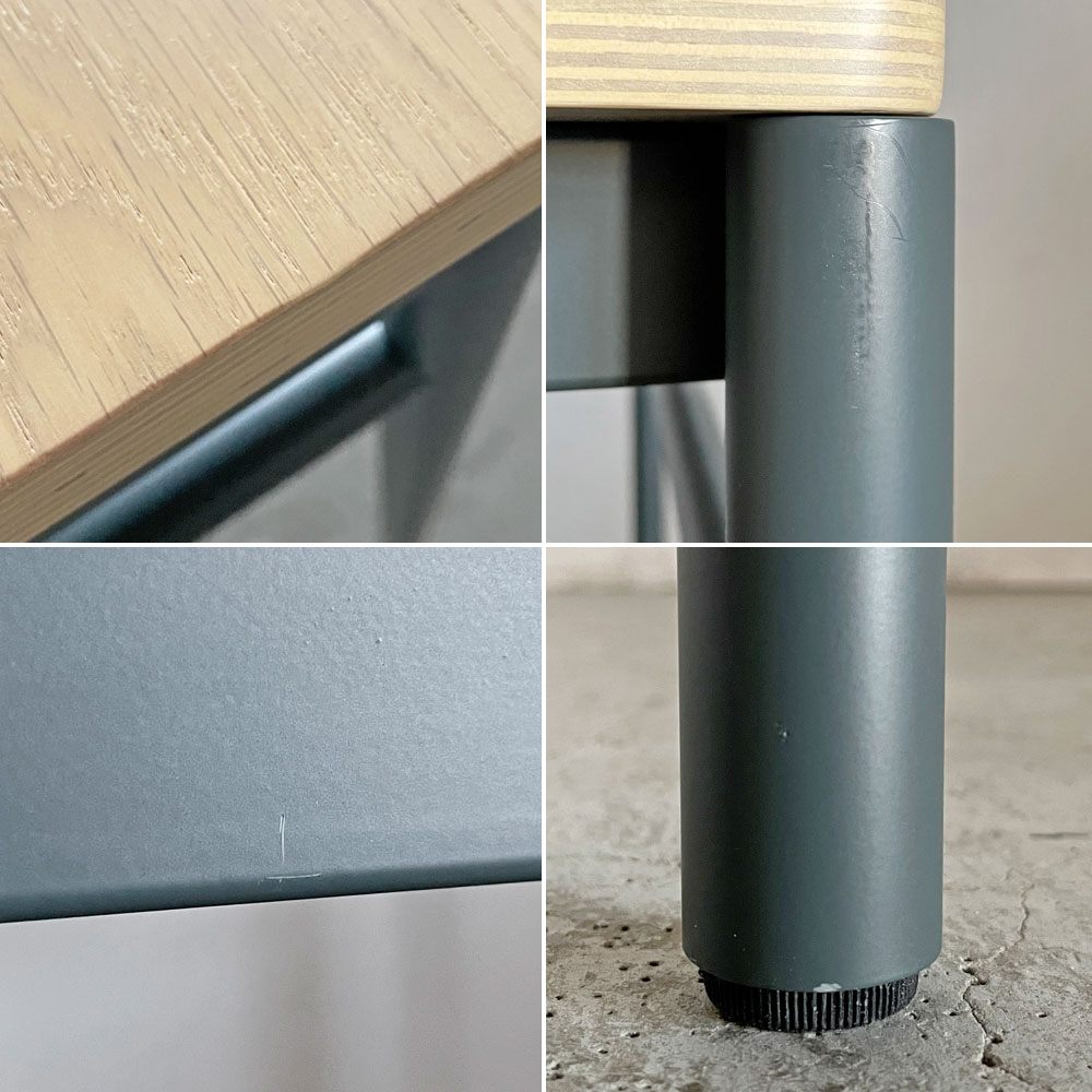 マスターウォール MASTERWAL レ・フォルメ Les Formes ブルエ BLEUET ダイニングテーブル W70cm ウッドトップ スチールレッグ 外箱付 佐々木章行 定価￥143,000- 廃番 未使用品 〓