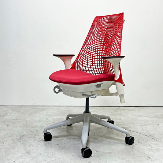 ハーマンミラー Herman Miller セイルチェア SAYL Chair デスクチェア 旧モデル イヴ・ベアール ホワイト × レッド 2013年製 モダンデザイン ●