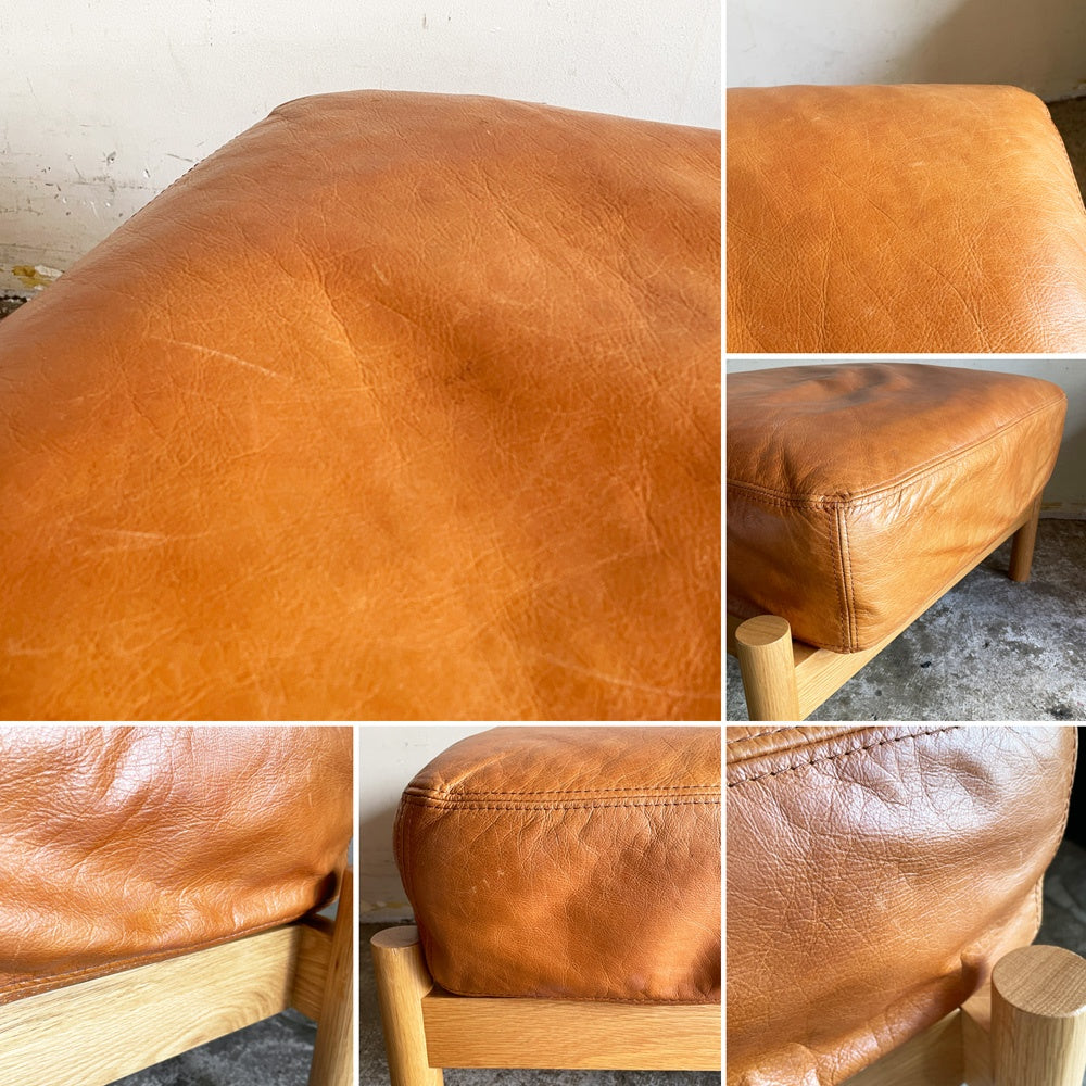 イデー IDEE ディモンシュ オットマン レザー DIMANCHE OTTOMAN Leather フルグレインレザー ブラウン マリナ・ボーティエ ナチュラルデザイン 定価 ¥149,900- ■
