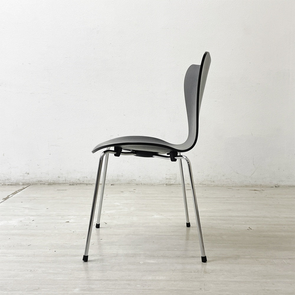 フリッツハンセン Fritz Hansen セブンチェア ダイニングチェア カラードアッシュ ブラック アルネ・ヤコブセン 北欧 デンマーク 定価75,680円 美品 B ●