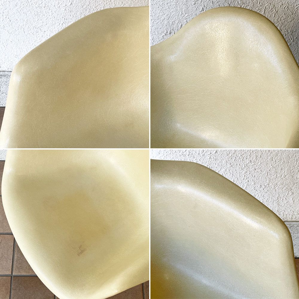 ハーマンミラー Herman Miller アームシェルチェア セカンド 2nd ビンテージ FRP ダヴェルベース イームズ ミッドセンチュリー ◇
