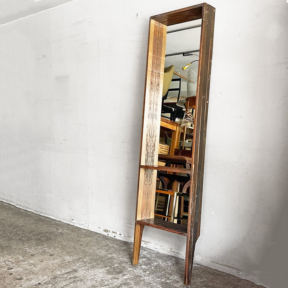 ジャーナルスタンダードファニチャー j.s.F オールドエルムミラー OLD ELM MIRROR スタンドミラー ニレ古材 立てかけ式 H177cm 廃番 ■