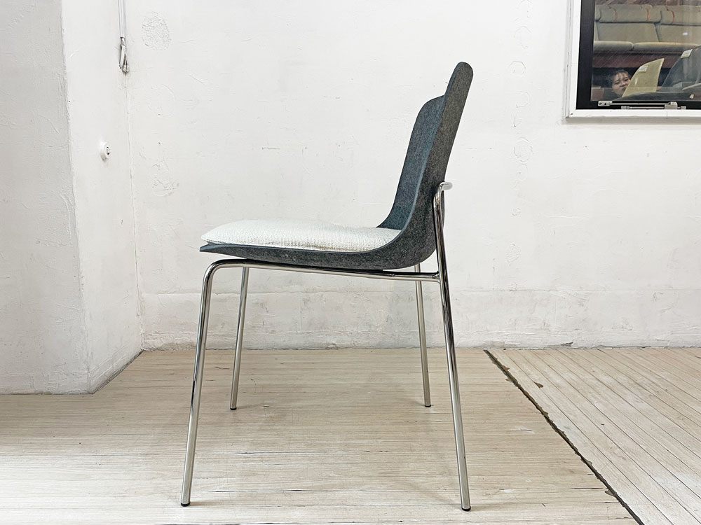 リーンロゼ ligne roset エットリアーノ チェア Ettoriano Chair ダイニングチェア フェルト生地 スチールベース ミニマルデザイン B ★