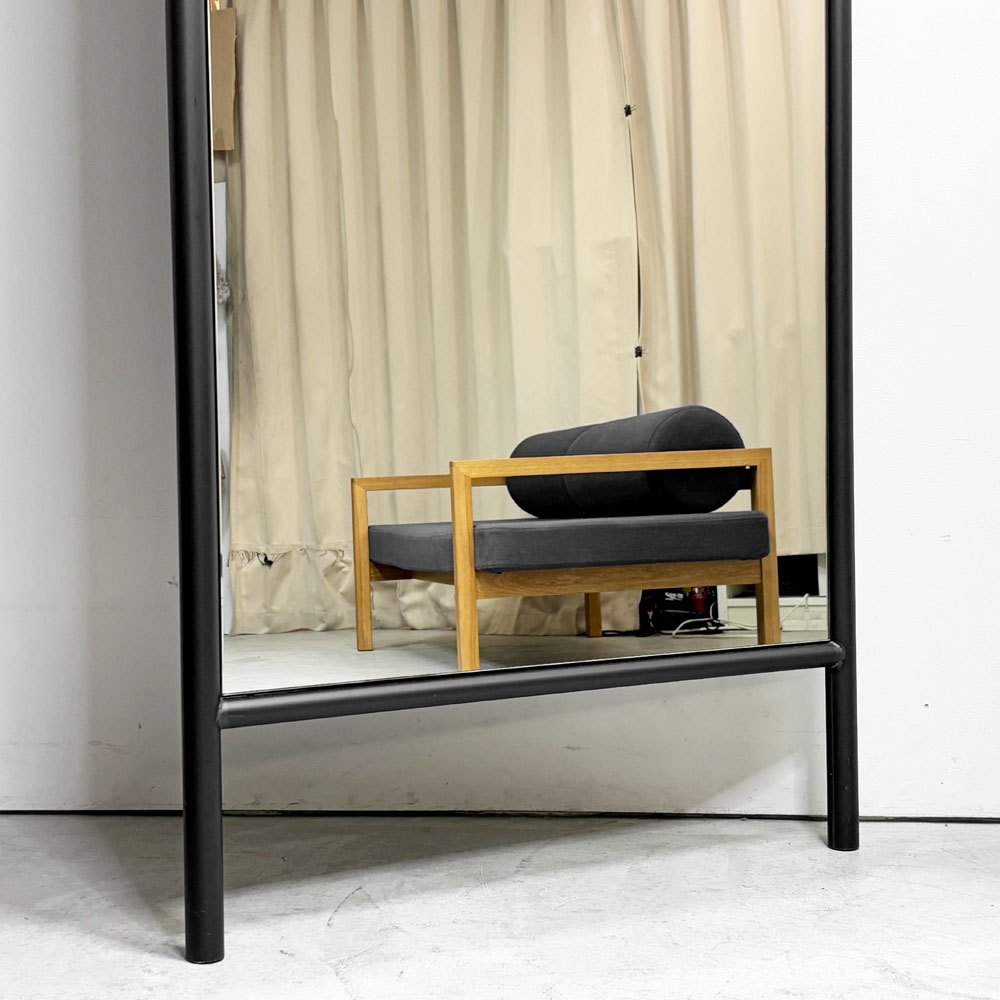 モダンデザイン Modern design  スチールフレーム 大型ミラー 立て掛けタイプ スタンドミラー 姿見 鏡 H220cm 店舗什器 ●