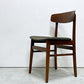 北欧ビンテージ Scandinavian Vintage ダイニングチェア チーク材 ファブリック ブラック系 デンマーク 北欧家具 ●