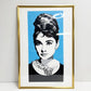 コンラッドリーチ CONRAD LEACH オードリー・ヘップバーン Audrey Hepburn シルクスクリーン アートフレーム ポスター ポップアート 12/30 希少 40×81cm(スクリーンサイズ) 額装品 ブルー ●
