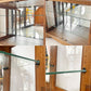 木製 ガラス キャビネット ディスプレイケース 背面ミラー張り ミニキュリオ コレクションケース ガラス棚2枚 ★