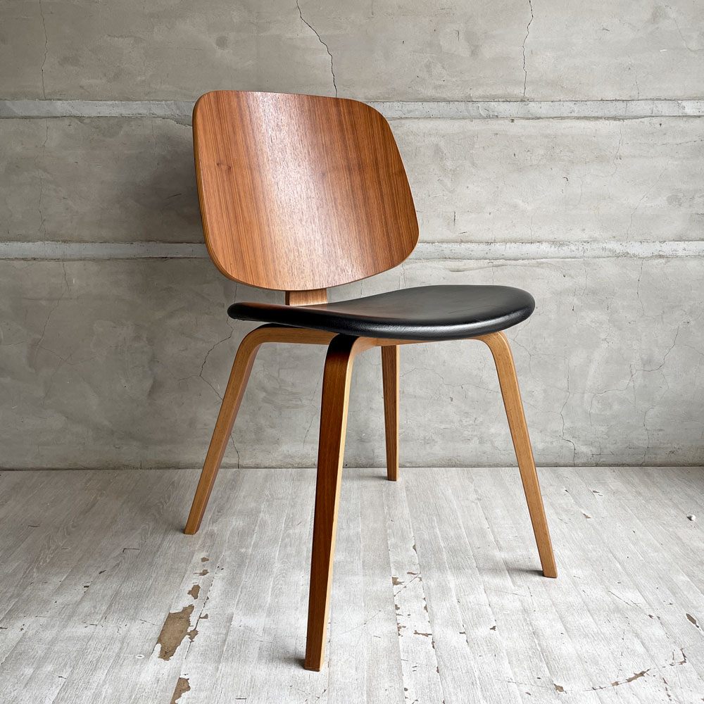 ボーコンセプト BoConcept オーフス Aarhus ダイニングチェア ウォールナット材 プライウッド PVCレザー デンマーク 北欧モダン 廃番 B  ♪