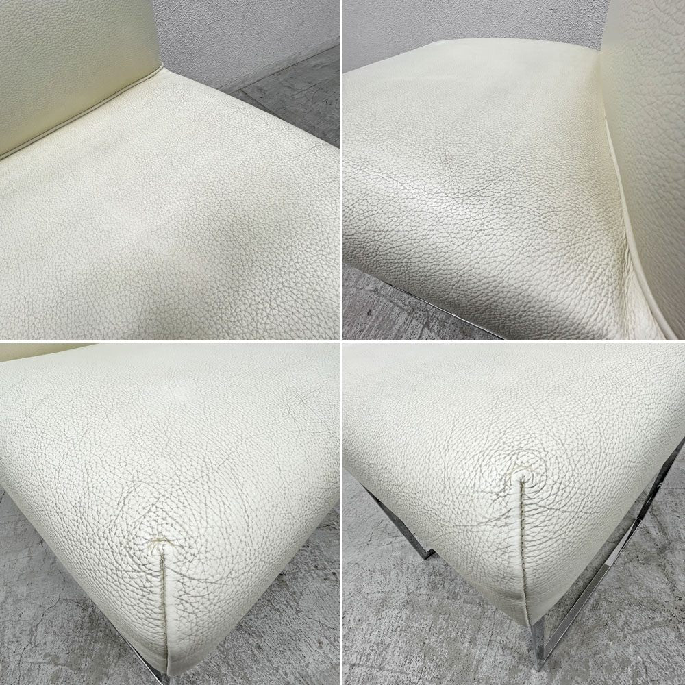 フェンディ・カーサ FENDI CASA エー・ビー・デュアメル AB Duhamel ダイニングチェア 本牛革 オフホワイト 参考価格 約45万～65万の品 E 〓