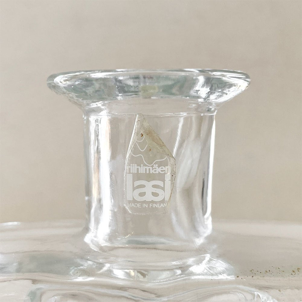 リーヒマエンラシ Riihimaen Lasi パウックラウタ Paukkurauta ガラスボトル クリア H18cm コルク栓付 エルッキタピオ・シーライネン フィンランド 北欧ビンテージ ◎