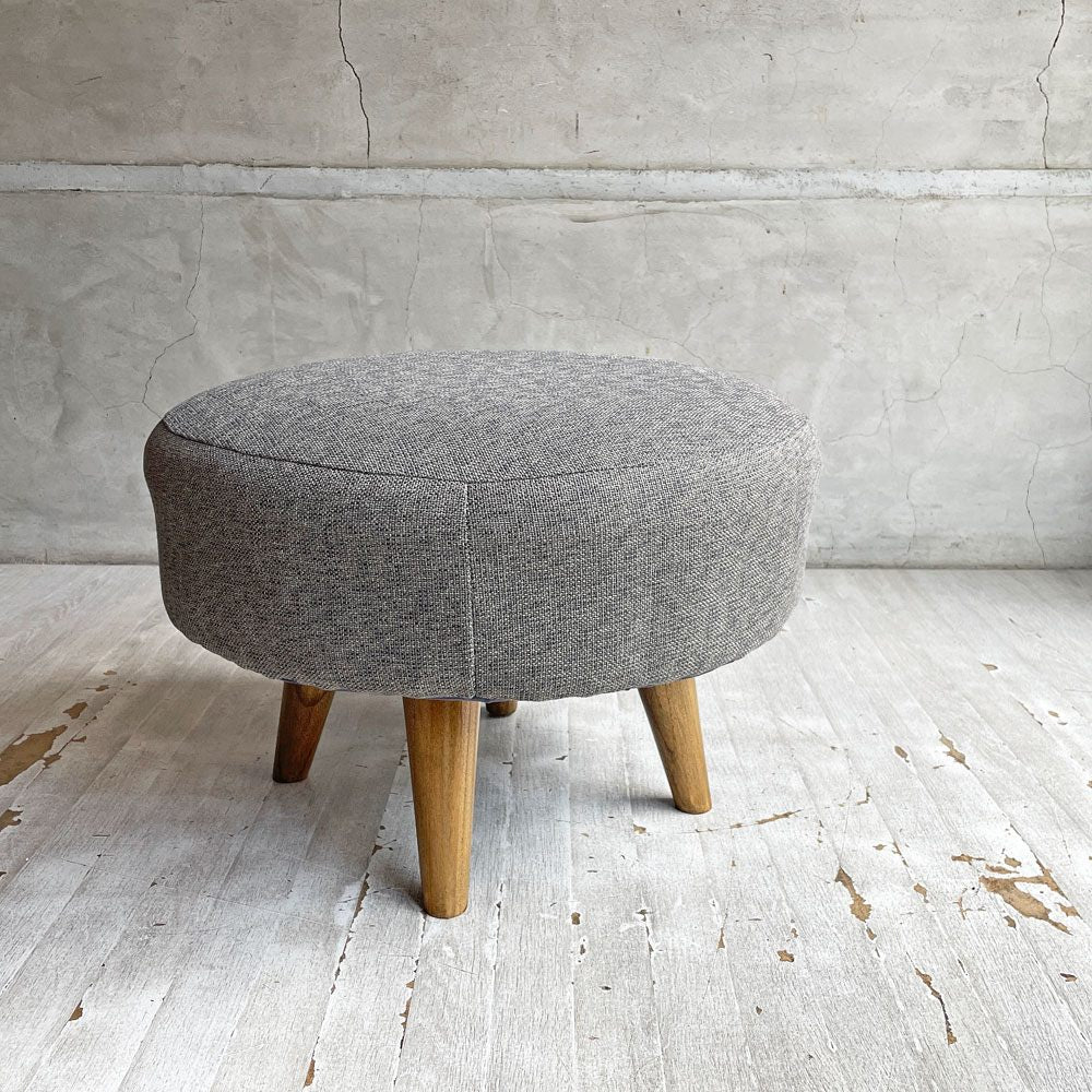 ナチュラルスタイル Natural Style ラウンド スツール オットマン グレー Φ50cm ♪