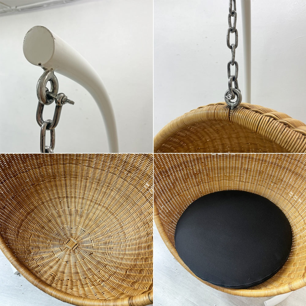 ヤマカワラタン 山川ラタン ハンギングエッグチェア HANGING EGG CHAIR C-326(NA) SHC-326 スチールスタンドセット ナナ・ディッツェル 定価約￥407,000- ●