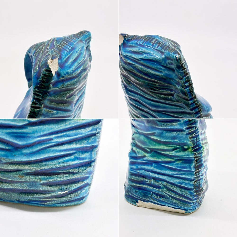 フラヴィア FLAVIA Italy リミニブルー ビトッシ BITOSSI オブジェ 置物 フクロウ アルド・ロンディ Aldo Londi 陶製 イタリア ●