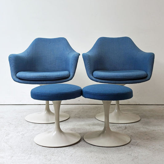 ノル Knoll ビンテージ チューリップ アームチェア ダイニング エーロ・サーリネン Eero Saarinen FRP ファブリック張込み スペースエイジ ミッドセンチュリー B ●