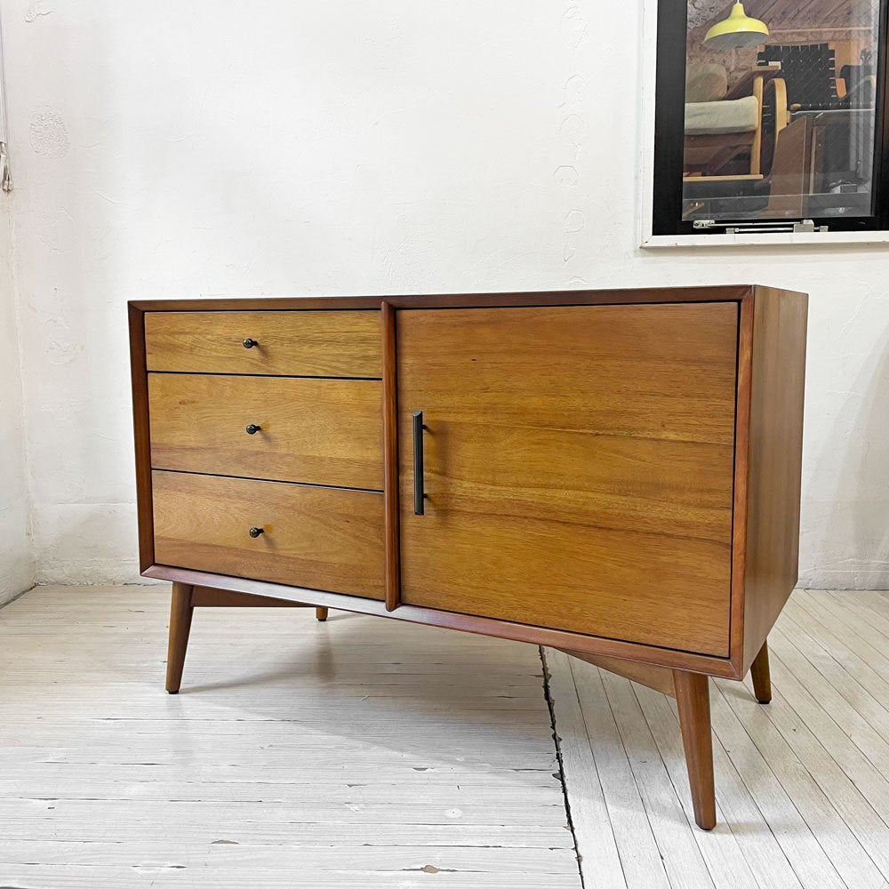 ウエストエルム West Elm ミッドセンチュリー メディア コンソール Mid-Century Media Console 40" サイドボード サイドチェスト  アカシア材×ユーカリ無垢材 ★