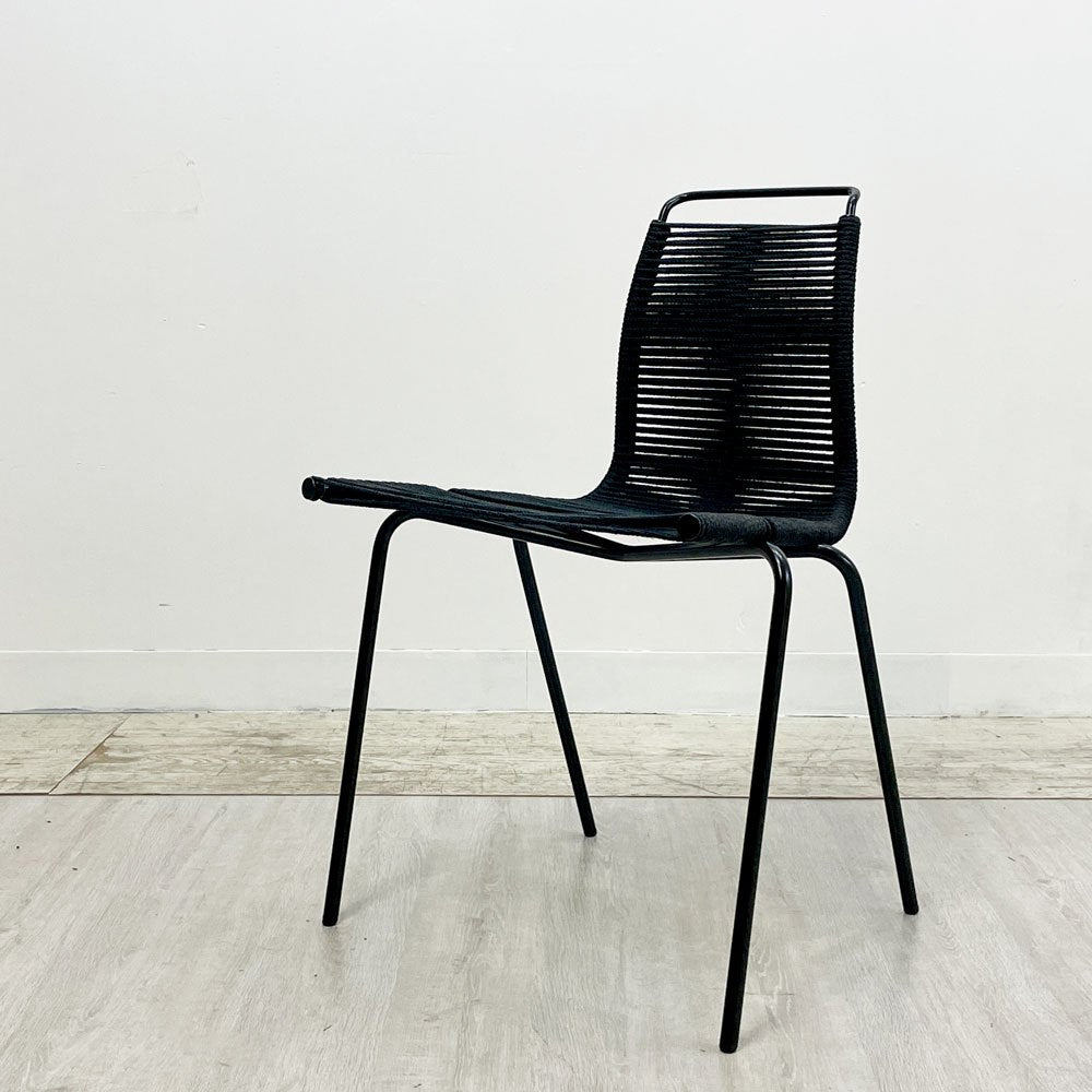 カールハンセン＆サン Carl Hansen & Son PK1 ダイニングチェア ポール・ケアホルム Poul Kjaerholm フラッグハリヤードロープ スチール ブラック 北欧 デンマーク モダン ●