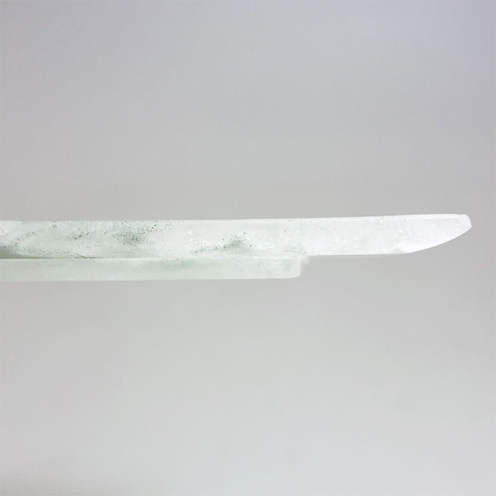砂田夏海 shijima 長皿 ガラス プレート 霞 パート・ド・ヴェール キルンワーク 23.5×9.7cm 現代作家 ★