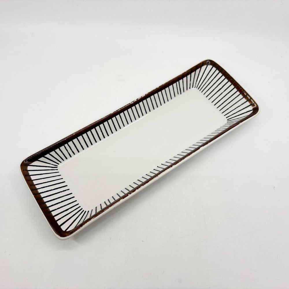 グスタフスベリ GUSTVSBERG スピサリブ SPISA RIBB レクタングルプレート 角皿 30cm スティグ・リンドベリ Stig Lindberg スウェーデンビンテージ 北欧食器 ●