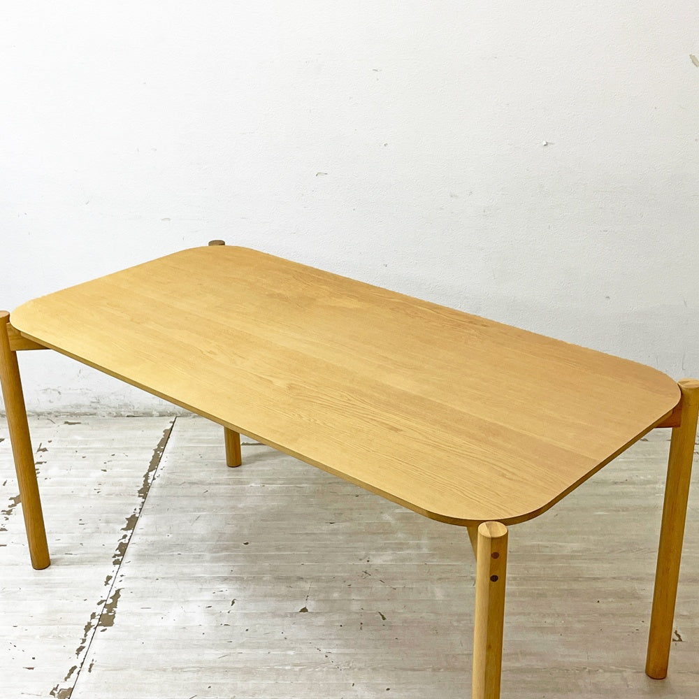カリモクニュースタンダード Karimoku キャストール ダイニングテーブル CASTOR TABLE 150 国産ナラ材 ピュアオークカラー ナチュラル  定価\145,200- A ●