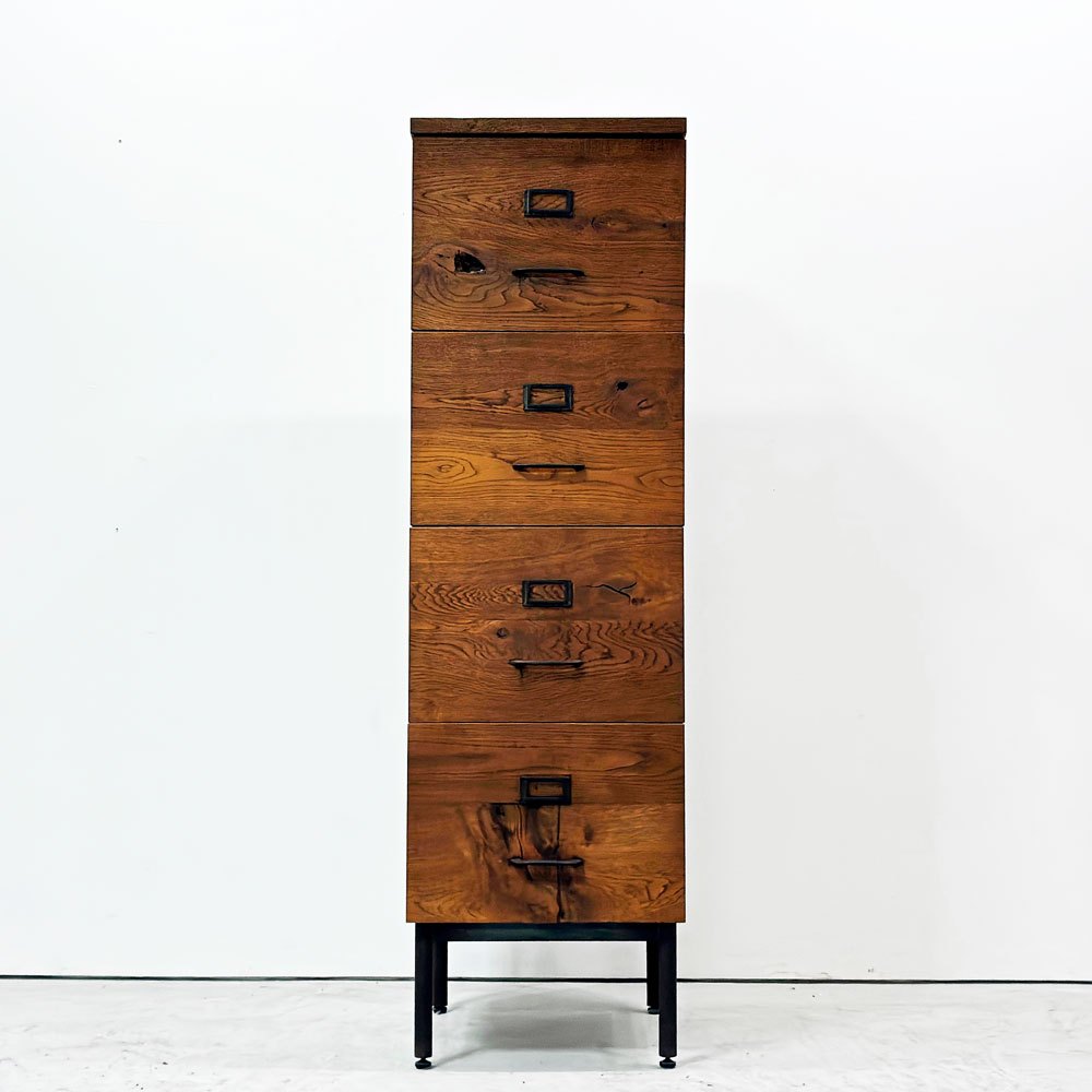 トラックファニチャー TRUCK FURNITURE ライブラリー ハイ チェスト LIBRARY HIGH CHEST ナラ無垢材 インダストリアルデザイン ●