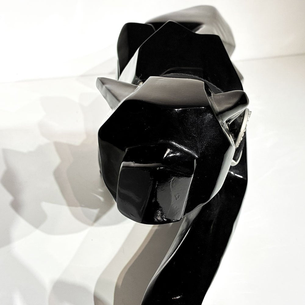 カレ KARE Deco Figurine Black Cat 90 オブジェ ブラック ハイグロス ネコ ヒョウ パンサー 廃番 ●