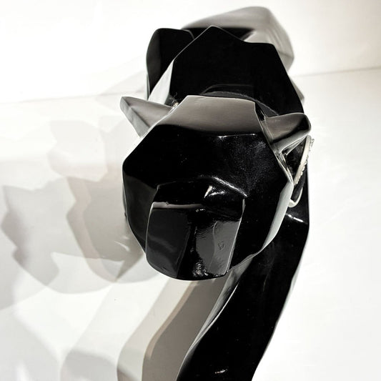 カレ KARE Deco Figurine Black Cat 90 オブジェ ブラック ハイグロス ネコ ヒョウ パンサー 廃番 ●