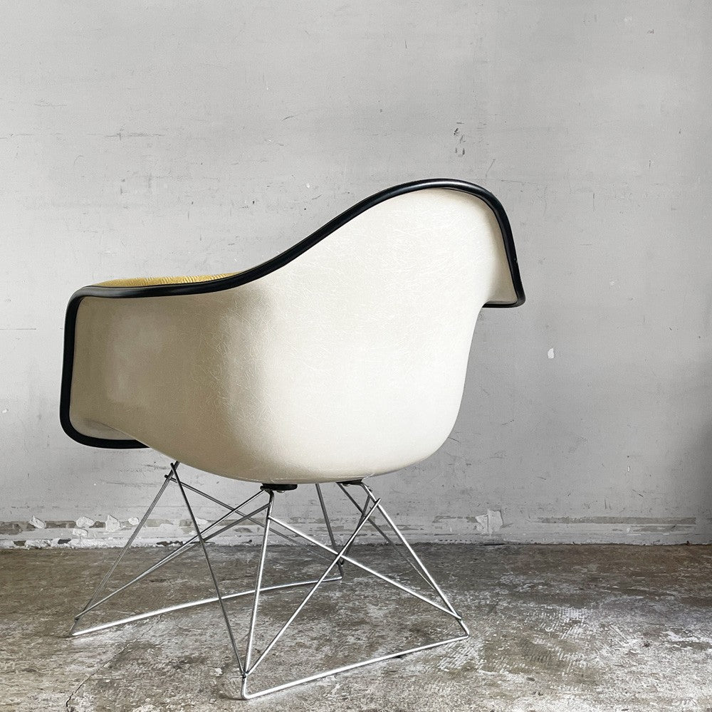 ハーマンミラー Herman Miller アームシェルチェア セカンド 2nd アプホルスター ファブリック イエロー キャッツクレイドル MFS製 C&R イームズ ■