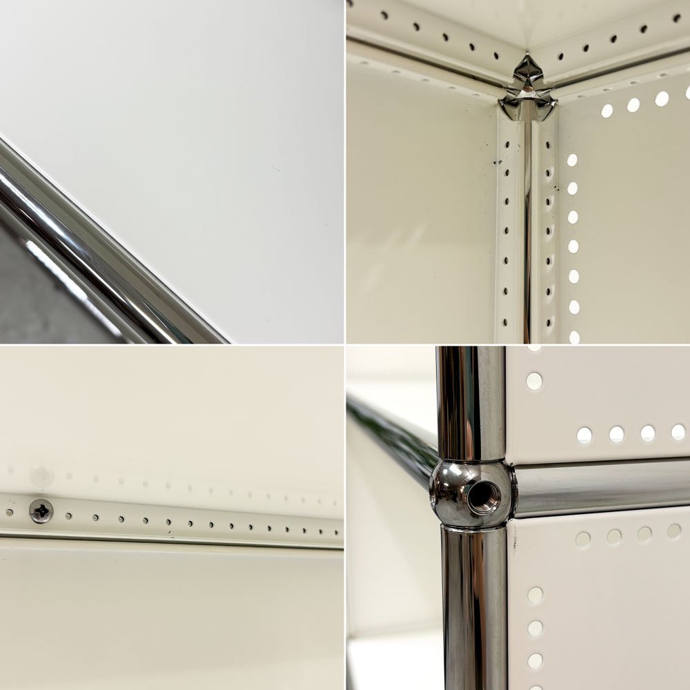 ユーエスエムハラー USM Haller モジュラーファニチャー ハラーシステム キャビネット オープンシェルフ 本棚 飾り棚 1列6段 ピュアホワイト スイス ●