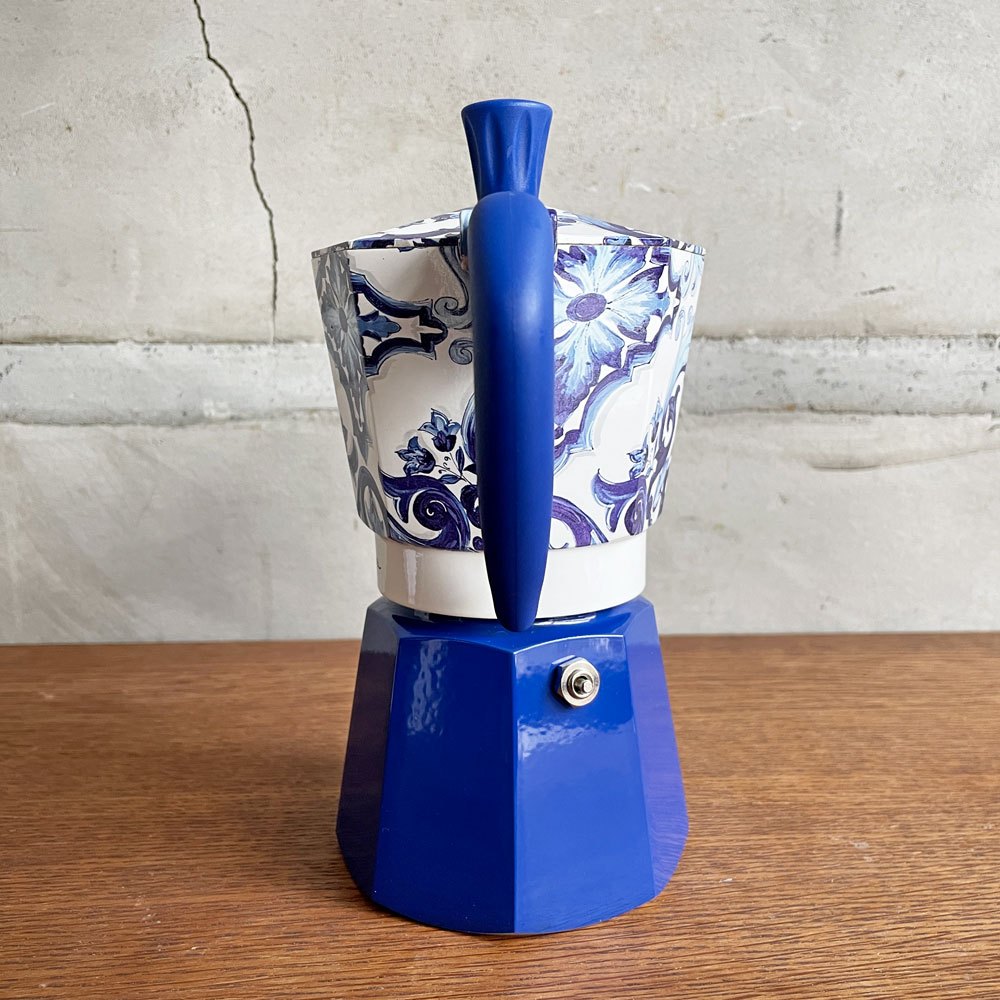 ビアレッティ BIALETTI × ドルチェ&ガッバーナ Dolce & Gabbana モカインダクション ブルーメディテラネオ モカエキスプレス マキネッタ エスプレッソメーカー 6カップ用 直火式 イタリア ♪