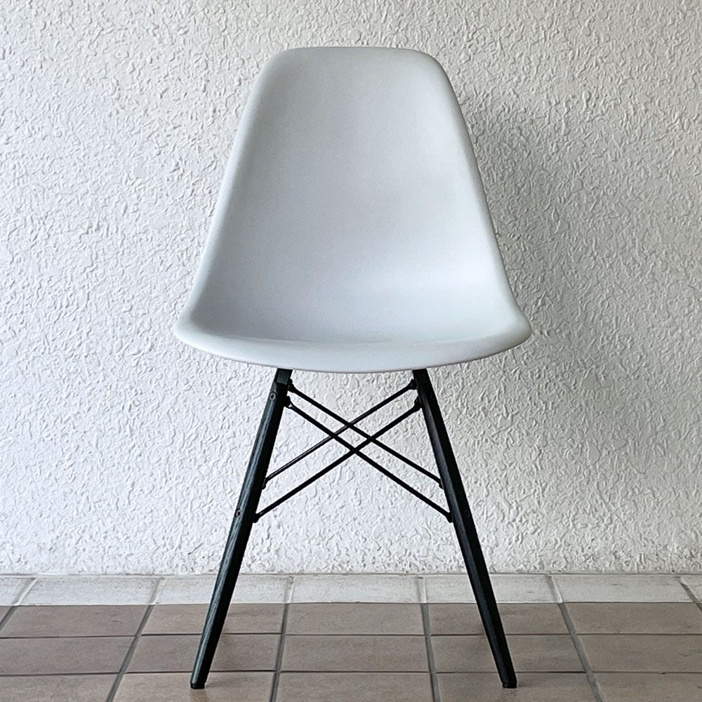 ハーマンミラー HermanMiller サイドシェルチェア ドゥエルレッグ DSW アルパイン × エボニー ポリプロピレン製 イームズ ミッドセンチュリー ◇