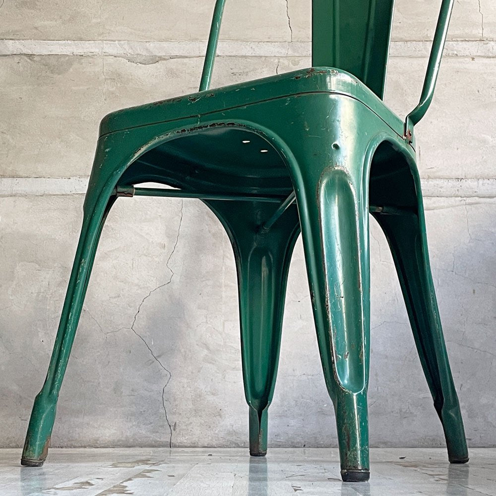 トリックス TOLIX ビンテージ エーチェア A-chair ダイニングチェア スタッキングチェア グリーン グザビエ・ポシャール Xavier Pauchard フランス 50's 希少 B　♪