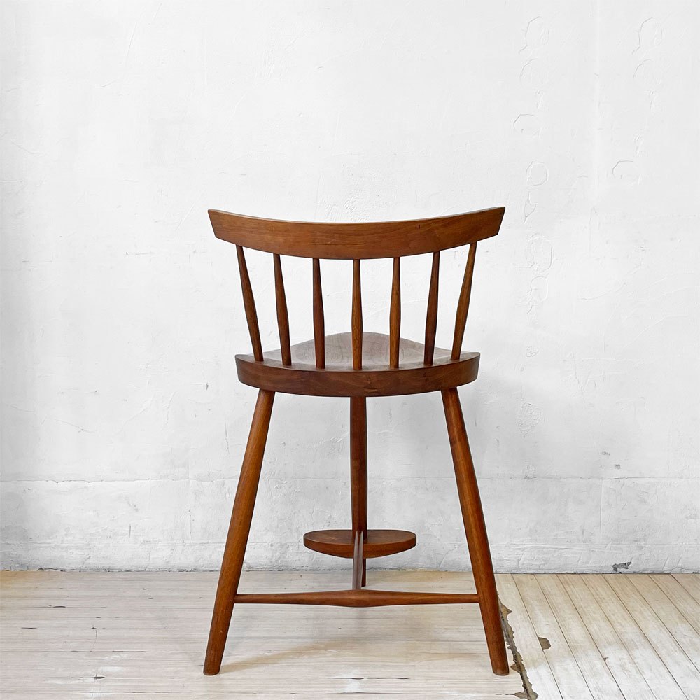 桜製作所 ミラチェアM MIRA CHAIR MEDIUM ジョージ・ナカシマ George Nakashima カウンターチェア ウォールナット無垢材 焼印 希少 ★